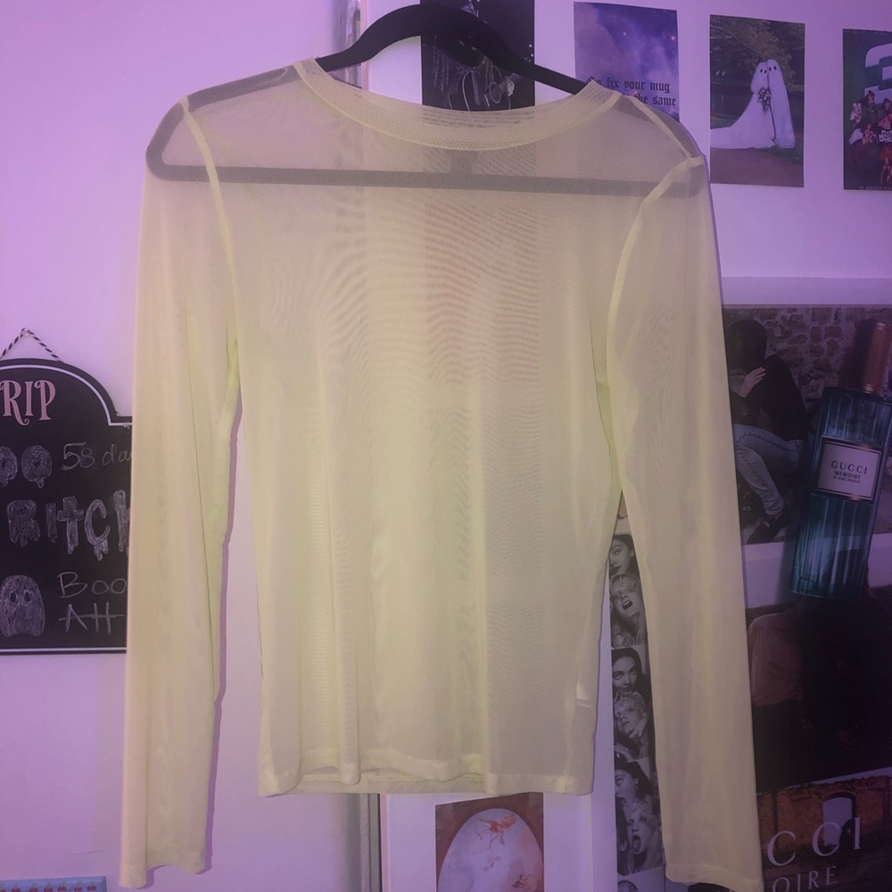 Wild fable mesh yellow/green long sleeve